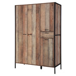 Hoxton 4 Door Wardrobe | Distressed Oak