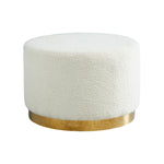 Lara Boucle Pouffe | White/Gold | Large