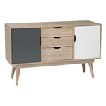 Scandi 2 Door Sideboard | Grey/White Oak