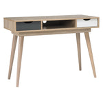 Scandi 2 Drawer Desk | Grey/White Oak