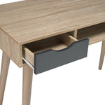 Scandi 2 Drawer Desk | Grey/White Oak