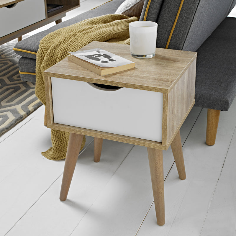 Scandi End Table | White Oak