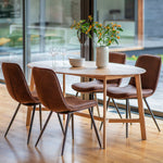 Madrid Mid-Century Scandi Oval Dining Table | Natural Oak