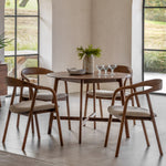 Madrid Round Mid-Century Scandi Dining Table | Walnut