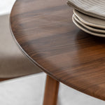 Madrid Round Mid-Century Scandi Dining Table | Walnut