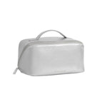 Patent Crackle Fold-Out Makeup & Wash Bag | Silver | Medium