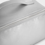 Patent Crackle Fold-Out Makeup & Wash Bag | Silver | Medium