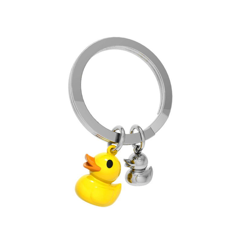 Ducking Duo Keyring | Yellow & Silver