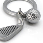 Golf Club & Ball Keyring | Silver