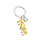 'Mum' Keyring with Heart | Gold