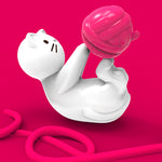 Kitten with Pink Wool Ball Keyring