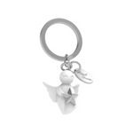 Angel with Silver Star Keyring | White