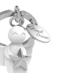 Angel with Silver Star Keyring | White
