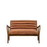 Datsun Leather Mid-Century Modern 2 Seat Sofa | Vintage Brown