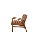 Datsun Leather Mid-Century Modern 2 Seat Sofa | Vintage Brown