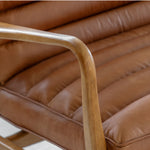 Datsun Leather Mid-Century Modern 2 Seat Sofa | Vintage Brown