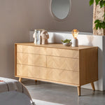 Milano Chevron 6 Drawer Chest | Oak