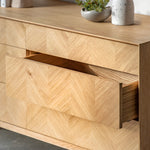 Milano Chevron 6 Drawer Chest | Oak