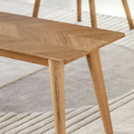 Milano Chevron Dining Bench | Oak
