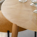 Milano Chevron Round Dining Table | Oak