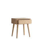 Milano Chevron 1 Drawer Side Table | Oak