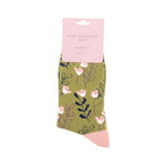 Women's Wild Floral Socks | Bamboo | Moss Green