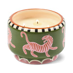A Dopo Tiger Ceramic Candle | Pink & Green | Black Cedar & Fig | 680g