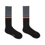 Men's 'Artist Stripe' Colourblock Socks | Black & Grey