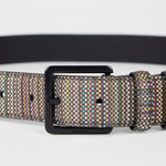 Men's Coated Canvas 'Signature Stripe' Belt