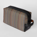 Men's Coated Canvas 'Signature Stripe' Wash Bag