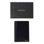 Men's Leather 'Signature Stripe' Interior Passport Holder | Black