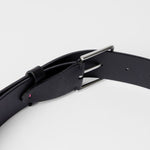 Men's Pebble Grain Leather 'Zebra' Belt | Black