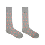 Men's Polka Dot Print Socks | Grey & Pink