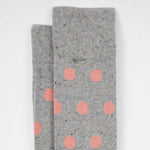 Men's Polka Dot Print Socks | Grey & Pink