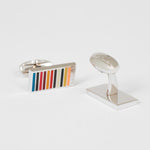 Men's Rectangular 'Signature Stripe' Cufflinks | Multicolour