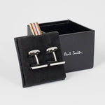 Men's Rectangular 'Signature Stripe' Cufflinks | Multicolour