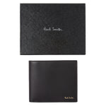Men's Leather 'Signature Stripe' Billfold/Coin Wallet | Black
