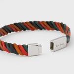 Men's Woven Leather 'Artist Stripe' Bracelet | Multicolour
