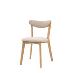 Hatfield Retro Upholstered Dining Chairs | Natural Oak | Set of 2