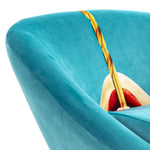 Drill Padded High Bar Stool | Seletti Wears Toiletpaper | Blue