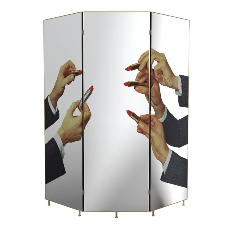 Lipsticks Mirrored Folding Screen | Seletti Wears Toiletpaper