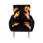 Lipsticks Padded Armchair | Seletti Wears Toiletpaper | Black