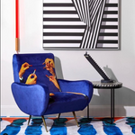 Lipsticks Padded Armchair | Seletti Wears Toiletpaper | Blue