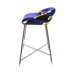 Lipsticks Padded High Bar Stool | Seletti Wears Toiletpaper | Blue