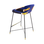Lipsticks Padded High Bar Stool | Seletti Wears Toiletpaper | Blue