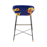 Lipsticks Padded High Bar Stool | Seletti Wears Toiletpaper | Blue