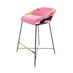 Lipsticks Padded High Bar Stool | Seletti Wears Toiletpaper | Pink