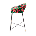 Roses Padded High Bar Stool | Seletti Wears Toiletpaper | Blue