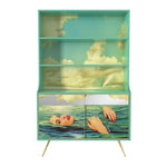 Seagirl Mirrored Bookcase | Seletti Wears Toiletpaper | Blue