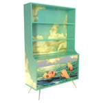 Seagirl Mirrored Bookcase | Seletti Wears Toiletpaper | Blue